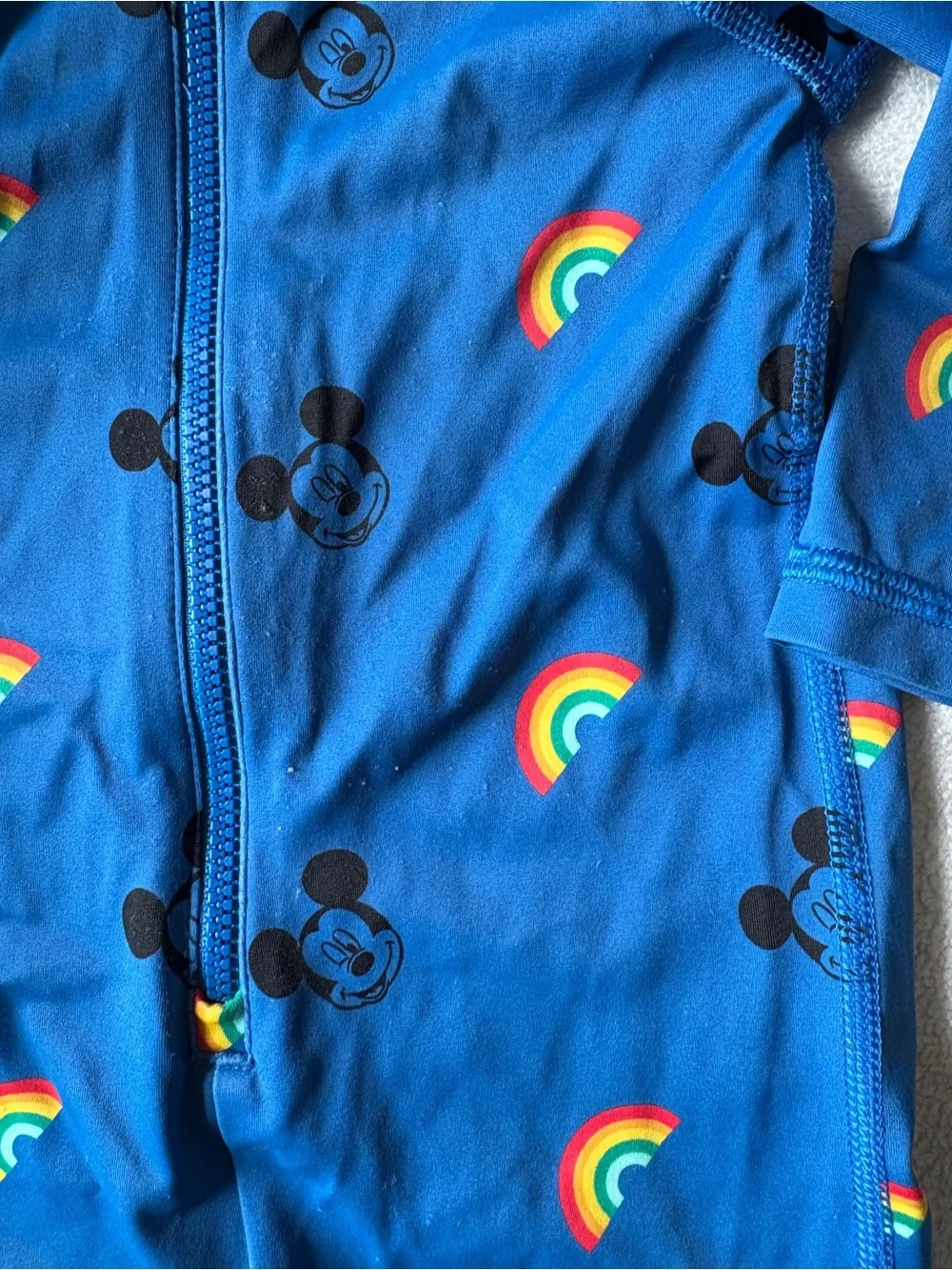 Hanna Andersson x Disney Mickey Mouse rainbow one piece swimsuit, Sz 12-18 Mos